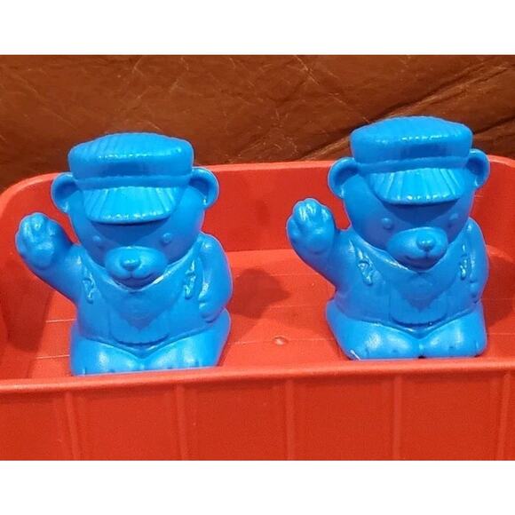 21 Inch Green Toys Train Set Engine Flat Bed Caboose 2 Bear Conductors USA - Picture 5 of 14